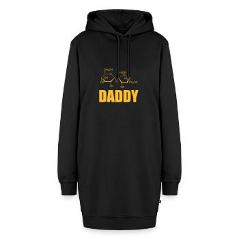 Nerdy Design "Sugar DADDY" - Struktur - Hoodie-Kleid - Schwarz - Vorne - AI Model Female 172 light (172cm)