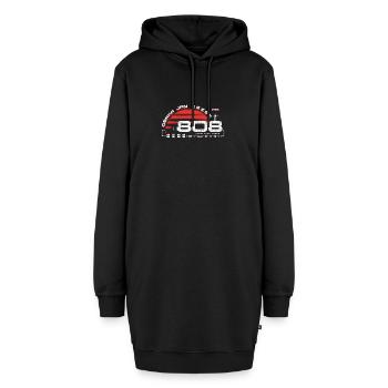 808 Osaka - Hoodie-Kleid - Schwarz - Vorne - AI Model Female 172 light (172cm)