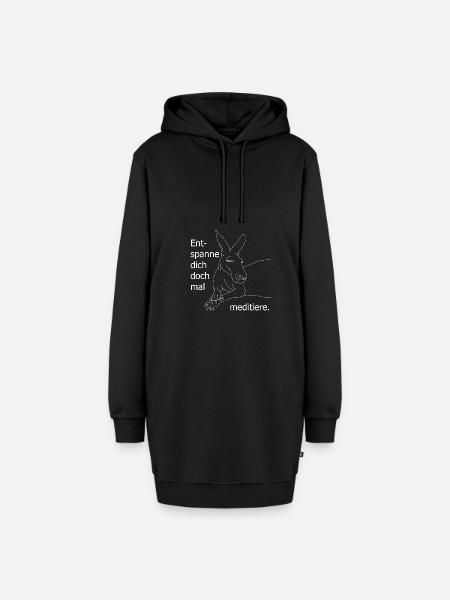 Känguru Entspannung - Hoodie-Kleid - Schwarz