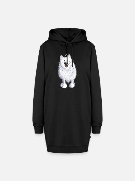 Der Spitz ist angekommen - Hoodie-Kleid - Schwarz