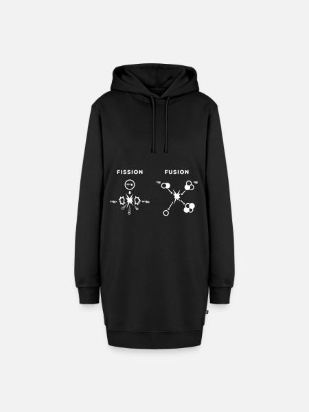 Kernfusion Kernspaltung Physik - Hoodie-Kleid - Schwarz