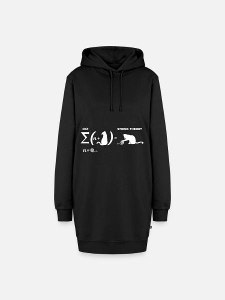 Schrödingers Stringtheorie - Hoodie-Kleid - Schwarz