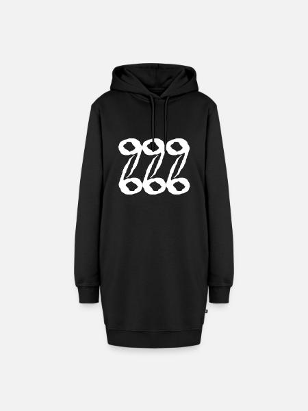 666 999 - Hoodie-Kleid - Schwarz