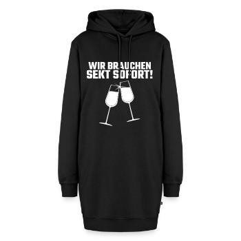 Sekt Cooler Spruch Geschenkidee Alkohol Party - Hoodie-Kleid - Schwarz - Vorne - AI Model Female 172 light (172cm)