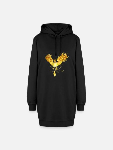 Phönix - Hoodie-Kleid - Schwarz
