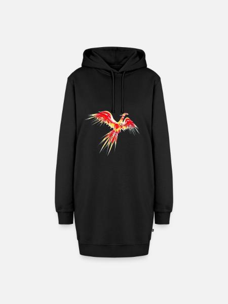 Phoenix - Hoodie-Kleid - Schwarz