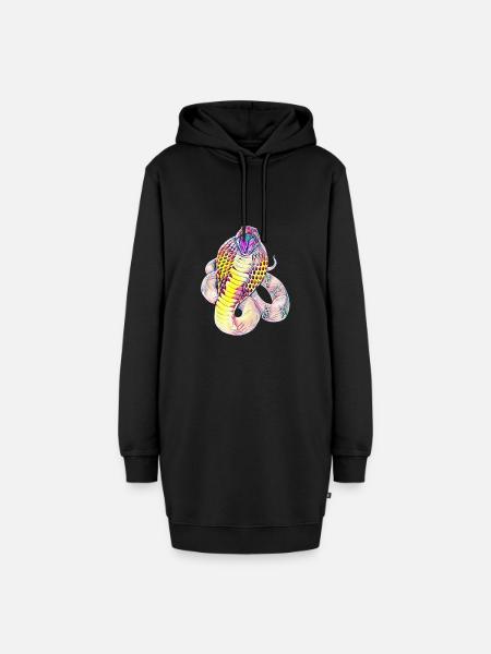 Schlange - Hoodie-Kleid - Schwarz