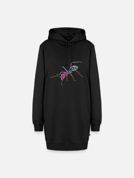 Ameise - Hoodie-Kleid - Schwarz