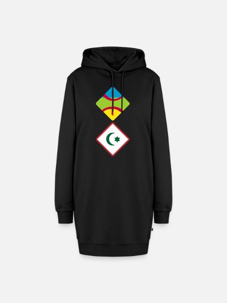 Rif Amazigh - Hoodie-Kleid - Schwarz