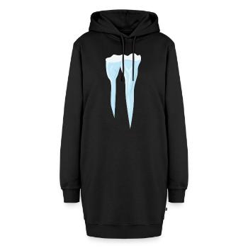 Eiszapfen - Hoodie-Kleid - Schwarz - Vorne - AI Model Female 172 light (172cm)