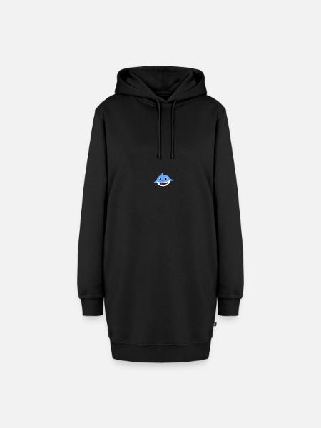 Cute Shark Illustration Design minimalism smiling - Hoodie-Kleid - Schwarz