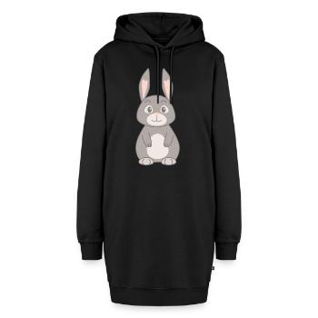 Hase - Hoodie-Kleid - Schwarz - Vorne - AI Model Female 172 light (172cm)