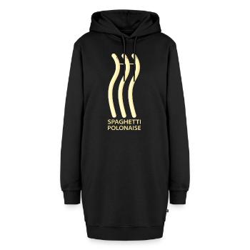 Lustige Spaghetti Bolognese - Polonaise - Hoodie-Kleid - Schwarz - Vorne - AI Model Female 172 light (172cm)