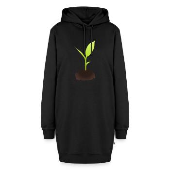 Spross Illustration - Hoodie-Kleid - Schwarz - Vorne - AI Model Female 172 light (172cm)