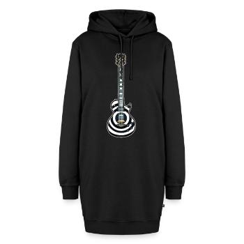 Gitarre // Illustration // Wylde - Hoodie-Kleid - Schwarz - Vorne - AI Model Female 172 light (172cm)