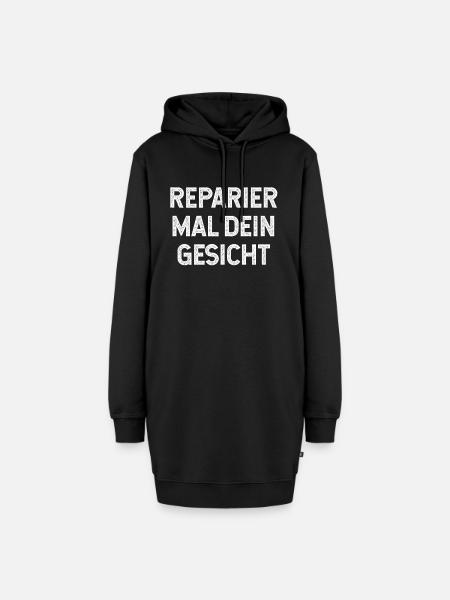 sprüche, lustige sprüche, lustige, humor, Gesicht - Hoodie-Kleid - Schwarz