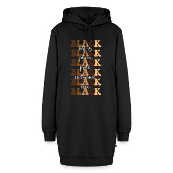 Schwarze Geschichte Schwarze Macht Schwarzer - Hoodie-Kleid - Schwarz - Vorne - AI Model Female 172 light (172cm)