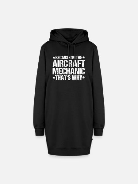 Fluggerätmechaniker Aircraft Mechanic - Hoodie-Kleid - Schwarz
