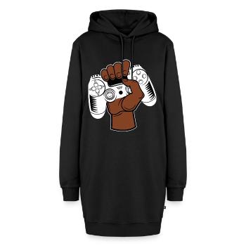 Gaming Controller - Hoodie-Kleid - Schwarz - Vorne - AI Model Female 172 light (172cm)