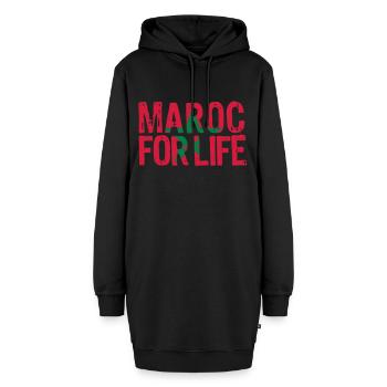Marokko für das Leben Grunge vect - Hoodie-Kleid - Schwarz - Vorne - AI Model Female 172 light (172cm)