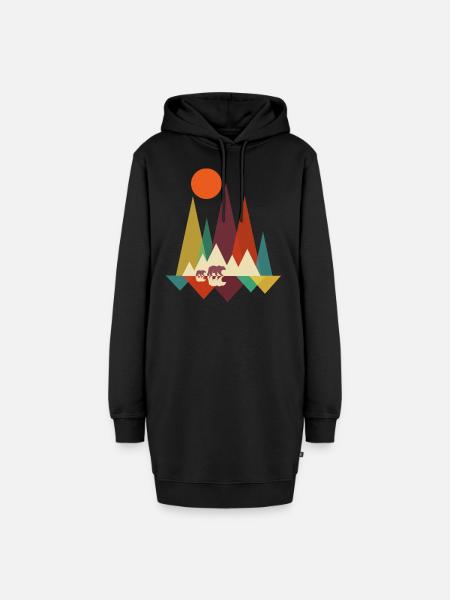Wander Bär Wandernde Bären - Hoodie-Kleid - Schwarz