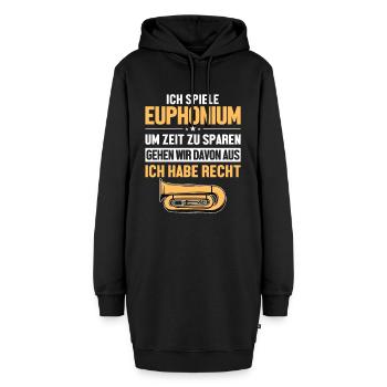 Euphoniumspieler hat immer Recht Euphonist Player - Hoodie-Kleid - Schwarz - Vorne - AI Model Female 172 light (172cm)