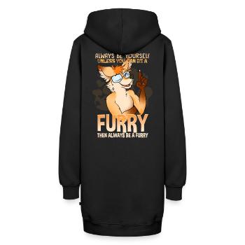 Always be yourself unless you can be a Furry - Hoodie-Kleid - Schwarz - Hinten - AI Model Female 172 light (172cm)