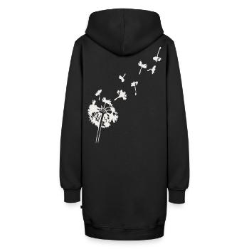 Pusteblume - Hoodie-Kleid - Schwarz - Hinten - AI Model Female 172 light (172cm)