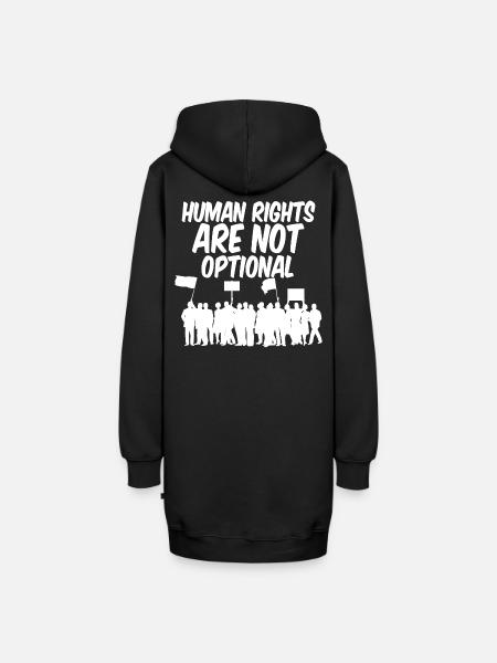Menschenrechte sind nicht verhandelbar - Hoodie-Kleid - Schwarz