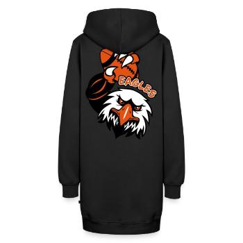 Eagles Rugby - Hoodie-Kleid - Schwarz - Hinten - AI Model Female 172 light (172cm)