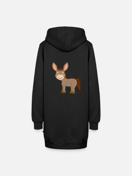 Baby Esel - Eselchen - Hoodie-Kleid - Schwarz