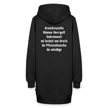 Sprüche bayerisch fluchen Bayer München Bayern - Hoodie-Kleid - Schwarz - Hinten - AI Model Female 172 light (172cm)