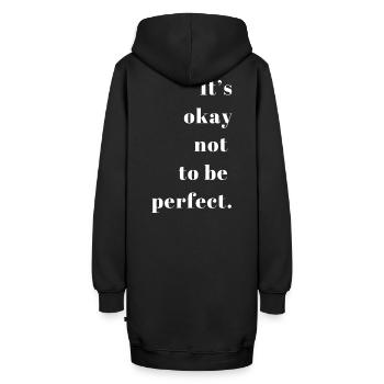 It s okay not to be perfect - Hoodie-Kleid - Schwarz - Hinten - AI Model Female 172 light (172cm)
