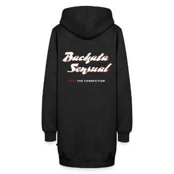 Bachata Sensual Feel the Connection weiß - Hoodie-Kleid - Schwarz - Hinten - AI Model Female 172 light (172cm)