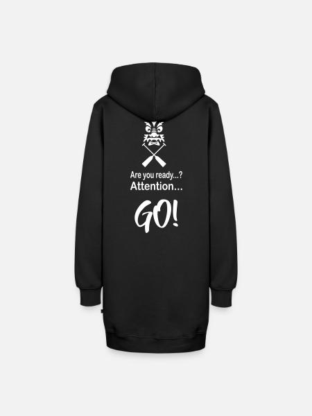 Drachenboot Start Ziel Attention Go 1c - Hoodie-Kleid - Schwarz