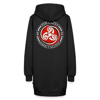 Breizh Bretagne - Hoodie-Kleid - Schwarz - Hinten - AI Model Female 172 light (172cm)