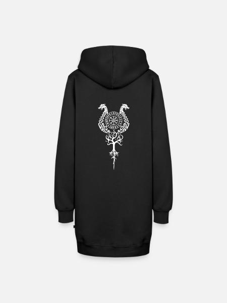 Wikinger Runen Symbol - Hoodie-Kleid - Schwarz