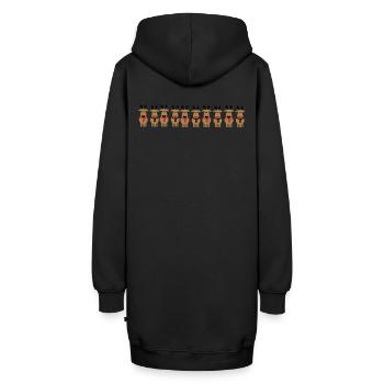 Weihnachten Rentiere Crew - Hoodie-Kleid - Schwarz - Hinten - AI Model Female 172 light (172cm)