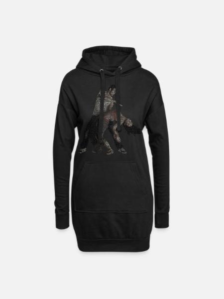idée cadeau histoire de danse bachata - Sweat-shirt à capuche long Femme - noir
