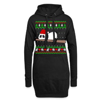 Sweet Lazy Panda Bear Ugly Sweater Gift X-mas - Hoodie Dress - black - Front