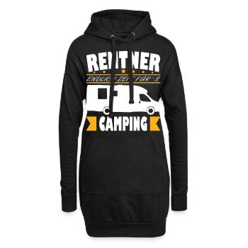 Camping Rentner - Endlich Zeit Opa Rente Spruch - Hoodie-Kleid - Schwarz - Vorne