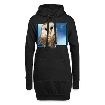Schleiereule - Hoodie-Kleid - Schwarz - Vorne