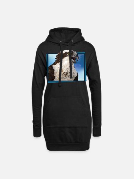 Balbuzard - Sweat-shirt à capuche long Femme - noir