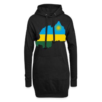 Ruanda Landkarte Fahne Flagge Wappen - Hoodie-Kleid - Schwarz - Vorne