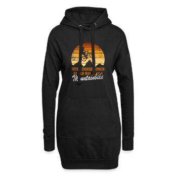 Never underestimate an old man with a mountainbike - Sweat-shirt à capuche long Femme - noir - Devant