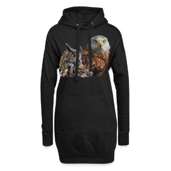 Greifvogel - Hoodie-Kleid - Schwarz - Vorne