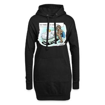 Eisbad Faultier - Hoodie-Kleid - Schwarz - Vorne