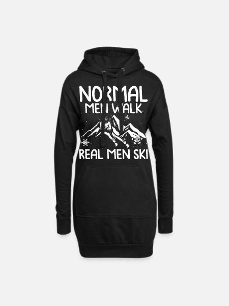 Ski - Hoodie-Kleid - Schwarz