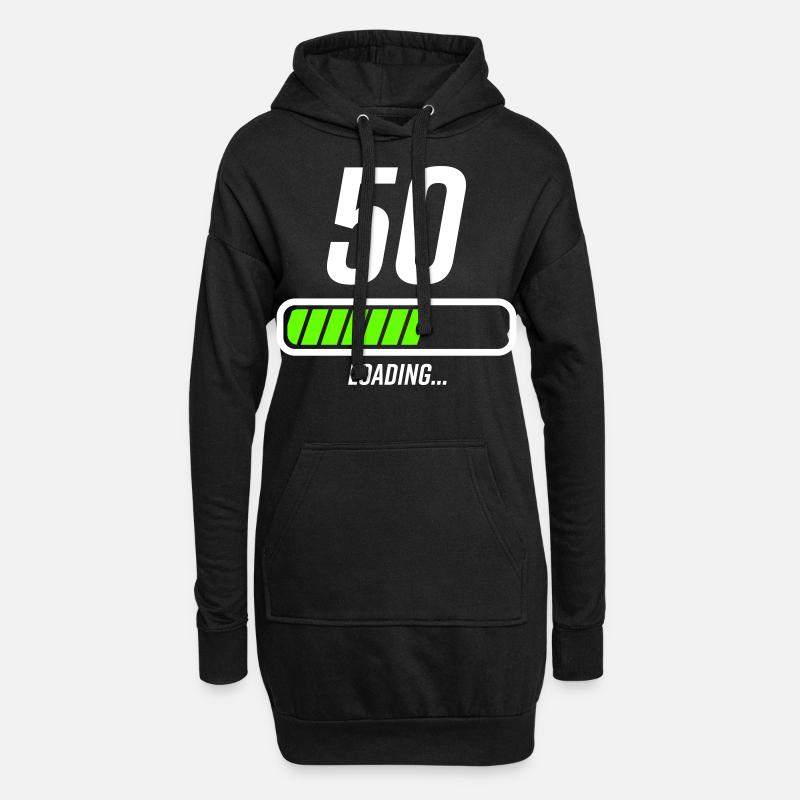 50. Geburtstag Loading Ladebalken - Hoodie-Kleid - Schwarz