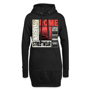 Rom Rome Italien Stadt Skyline Heimat Liebe Urlaub - Hoodie-Kleid - Schwarz - Vorne